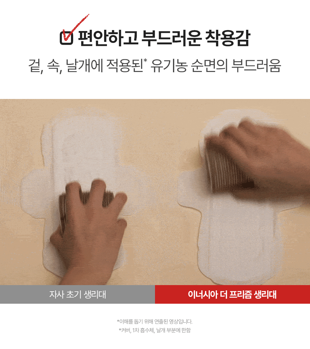 [5900만장 완판] 더 프리즘 유기농 순면커버 생리대
